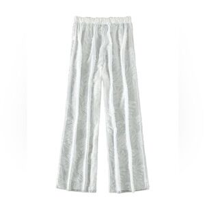 NEW White Semi-Sheer Leaf Cover Up Pants Boho Swim Medium M $108